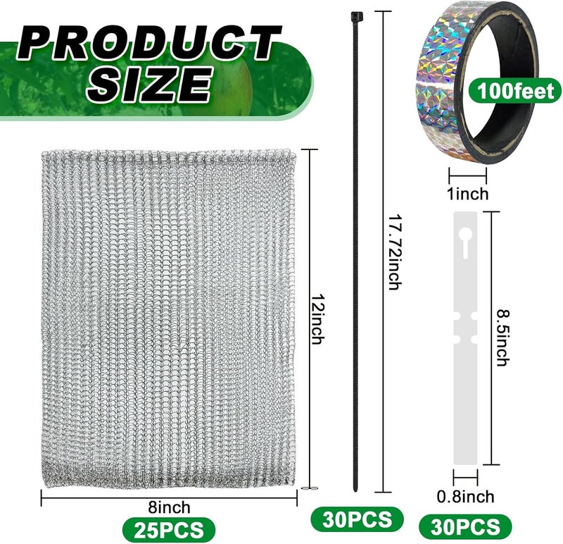 CHolic 25Pcs 8 x 12 inch Fruit Protection Wire mesh Bags, 304 Stainless Steel Wire, Gophers Resistant Stainless Steel Mesh, Root Protection mesh Bag for Fruits, Berries, Vegetables - Image 2